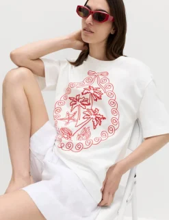 Pure Cotton Graphic Oversized T-Shirt