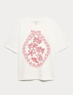 Pure Cotton Graphic Oversized T-Shirt