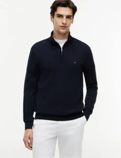 Pure Cotton Half Zip Jumper