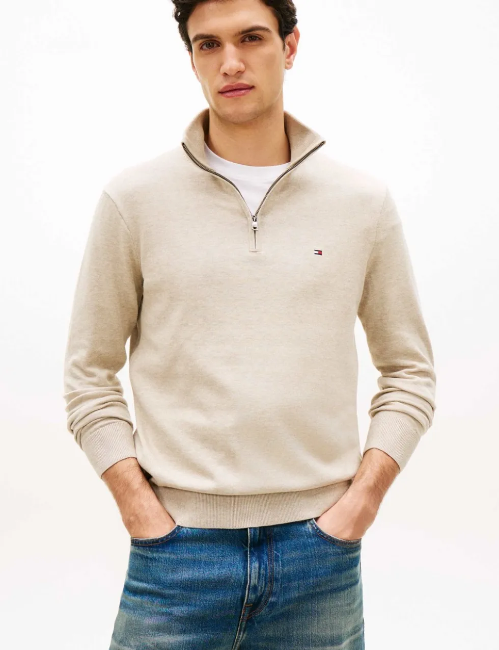 Pure Cotton Half Zip Jumper