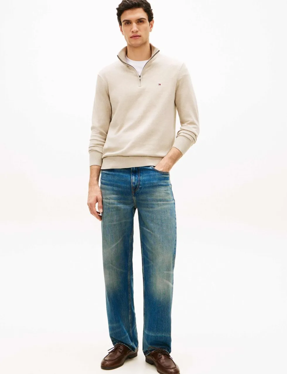 Pure Cotton Half Zip Jumper