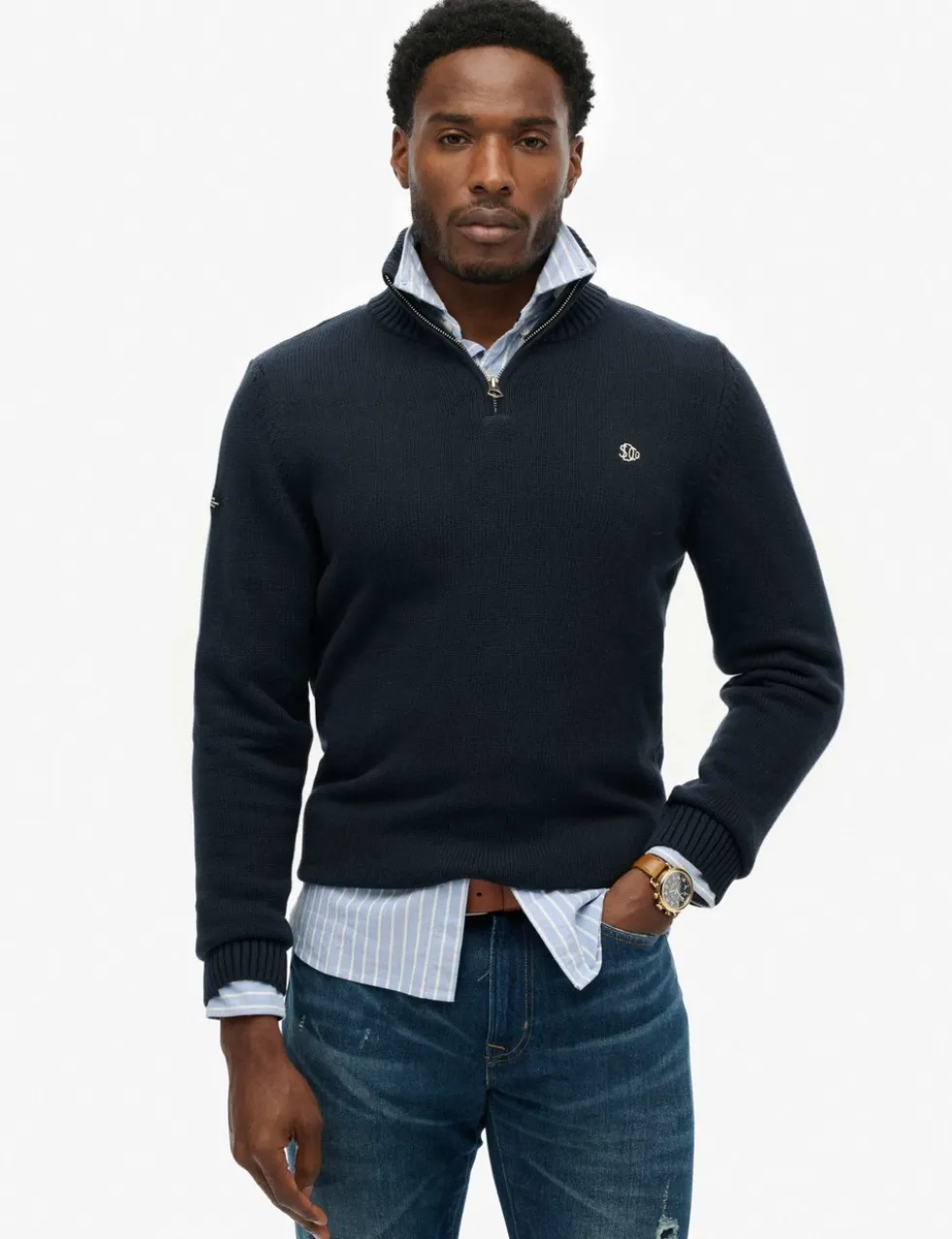 Pure Cotton Half Zip Jumper