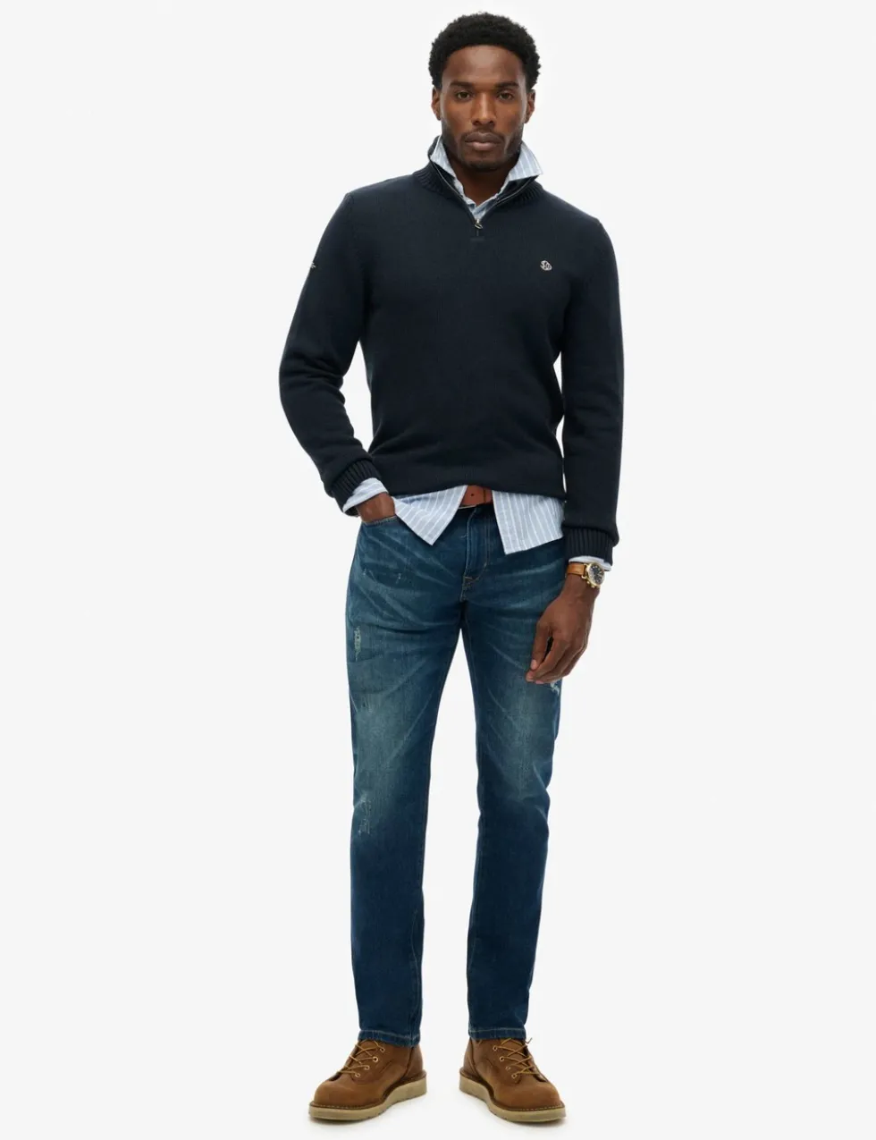 Pure Cotton Half Zip Jumper