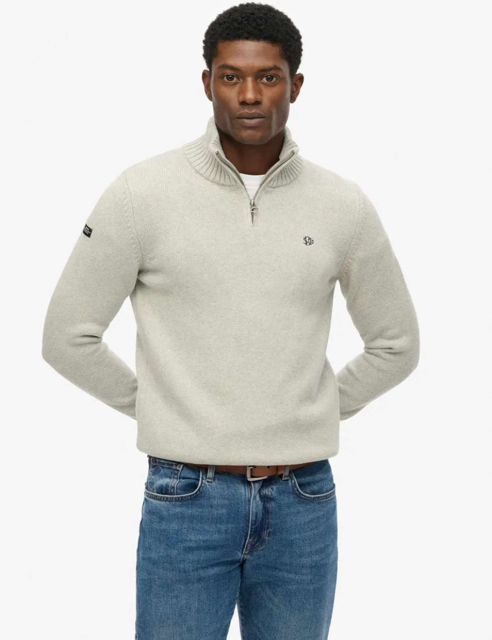 Pure Cotton Half Zip Jumper