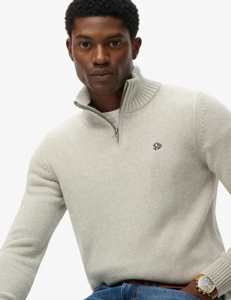 Pure Cotton Half Zip Jumper