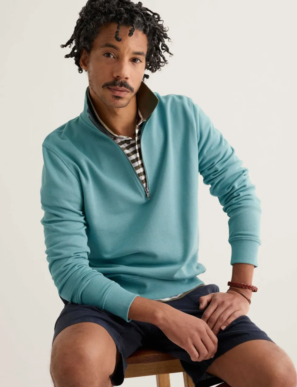 Pure Cotton Half Zip Long Sleeve Sweatshirt