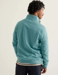 Pure Cotton Half Zip Long Sleeve Sweatshirt