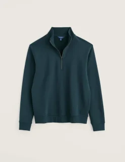 Pure Cotton Half Zip Long Sleeve Sweatshirt