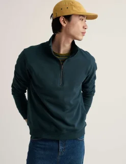 Pure Cotton Half Zip Long Sleeve Sweatshirt