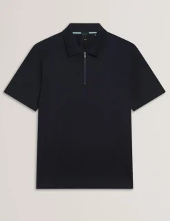 Pure Cotton Half Zip Polo Shirt