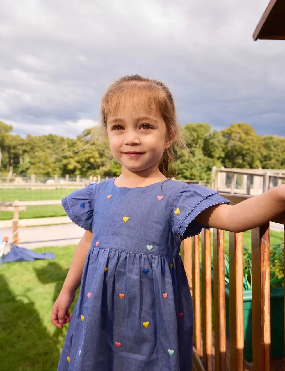 Pure Cotton Heart Frill Dress (6 Mths-7 Yrs)