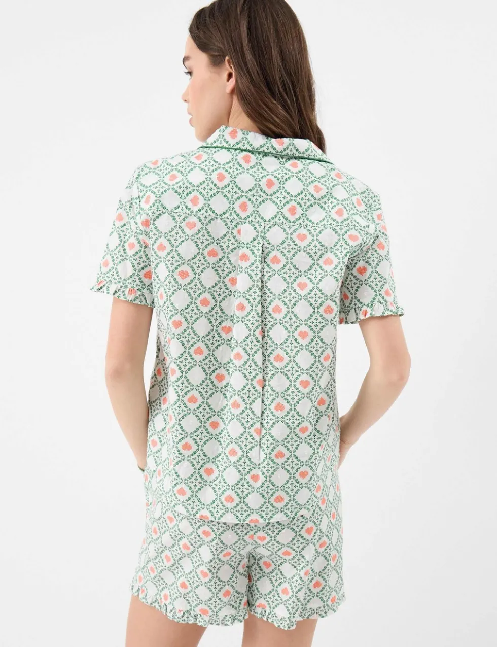 Pure Cotton Heart Print Shortie Set