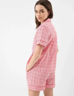 Pure Cotton Heart Print Shortie Set