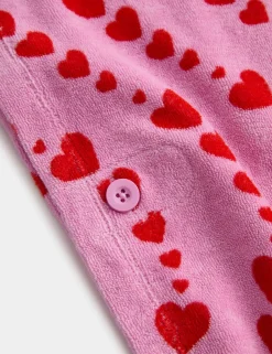 Pure Cotton Heart Printed Poncho (2-8 Yrs)