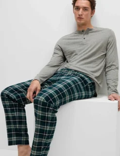 Pure Cotton Henley Check Pyjama Set