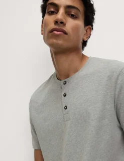 Pure Cotton Henley Checked Pyjama Set