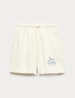 Pure Cotton High Waisted Jogger Shorts
