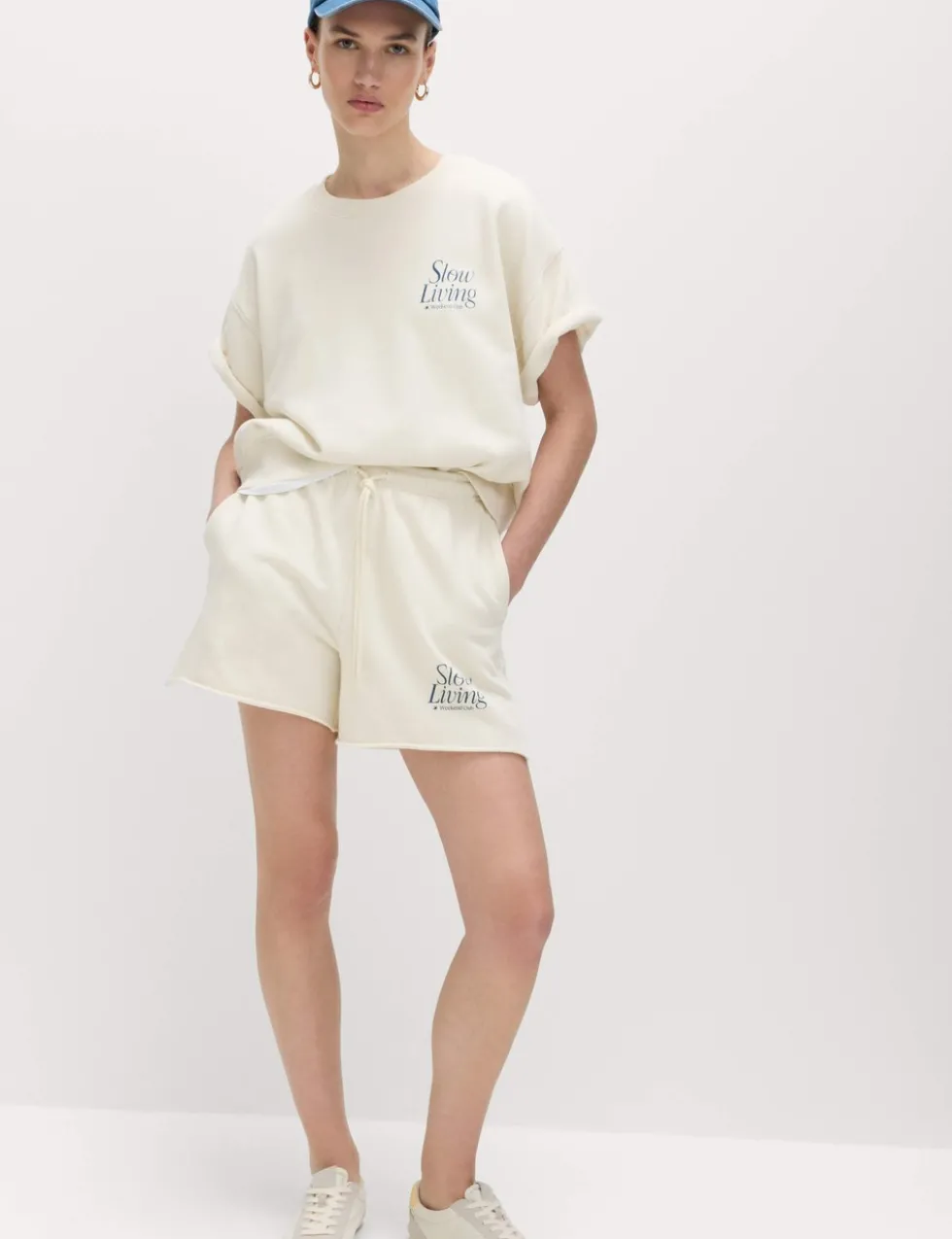 Pure Cotton High Waisted Jogger Shorts