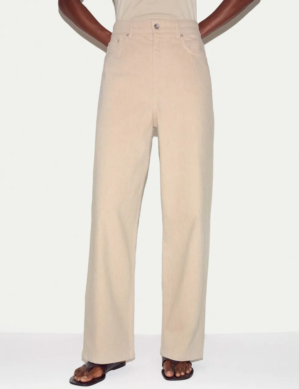 Pure Cotton High Waisted Straight Leg Jeans