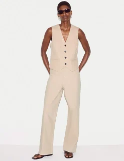 Pure Cotton High Waisted Straight Leg Jeans