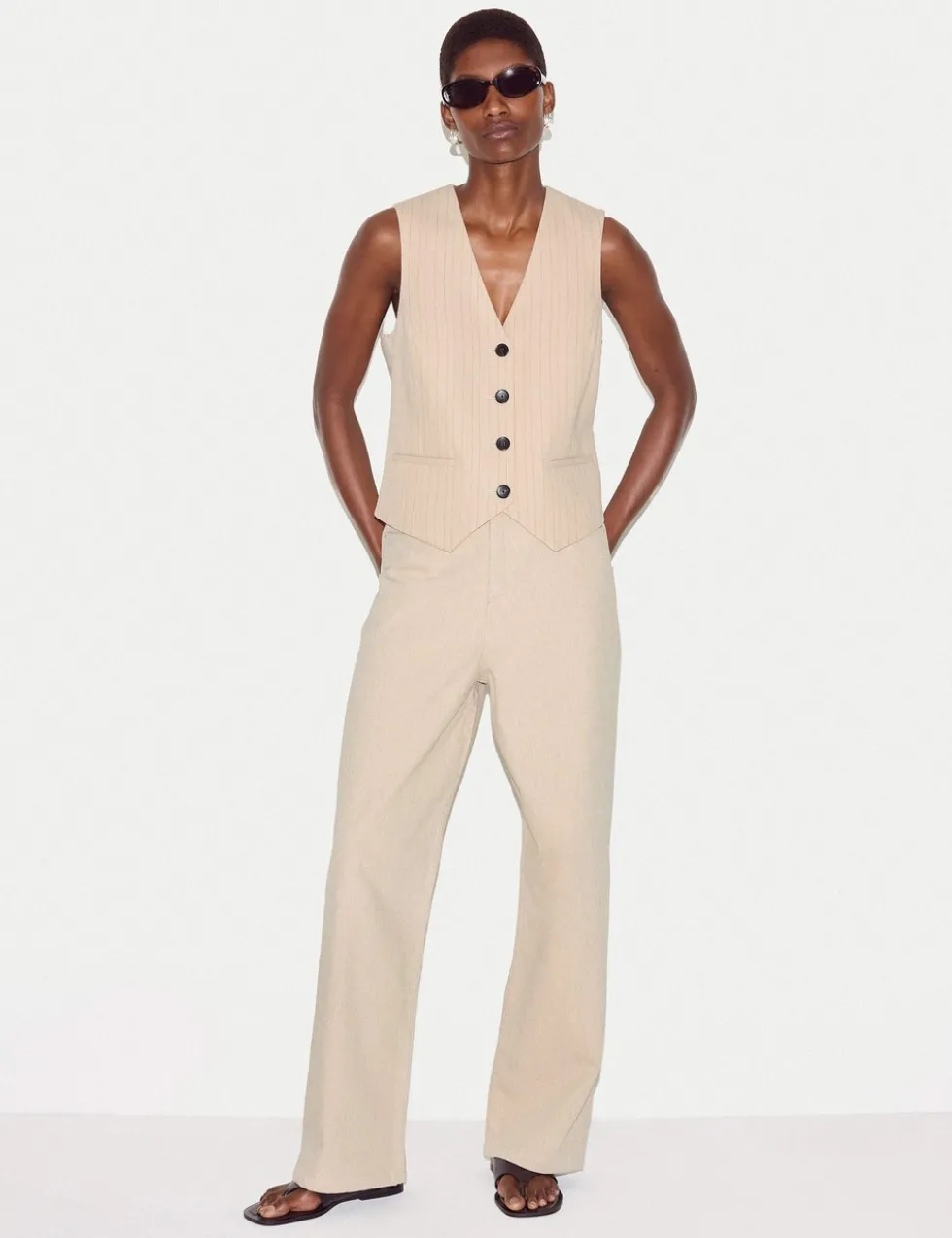 Pure Cotton High Waisted Straight Leg Jeans