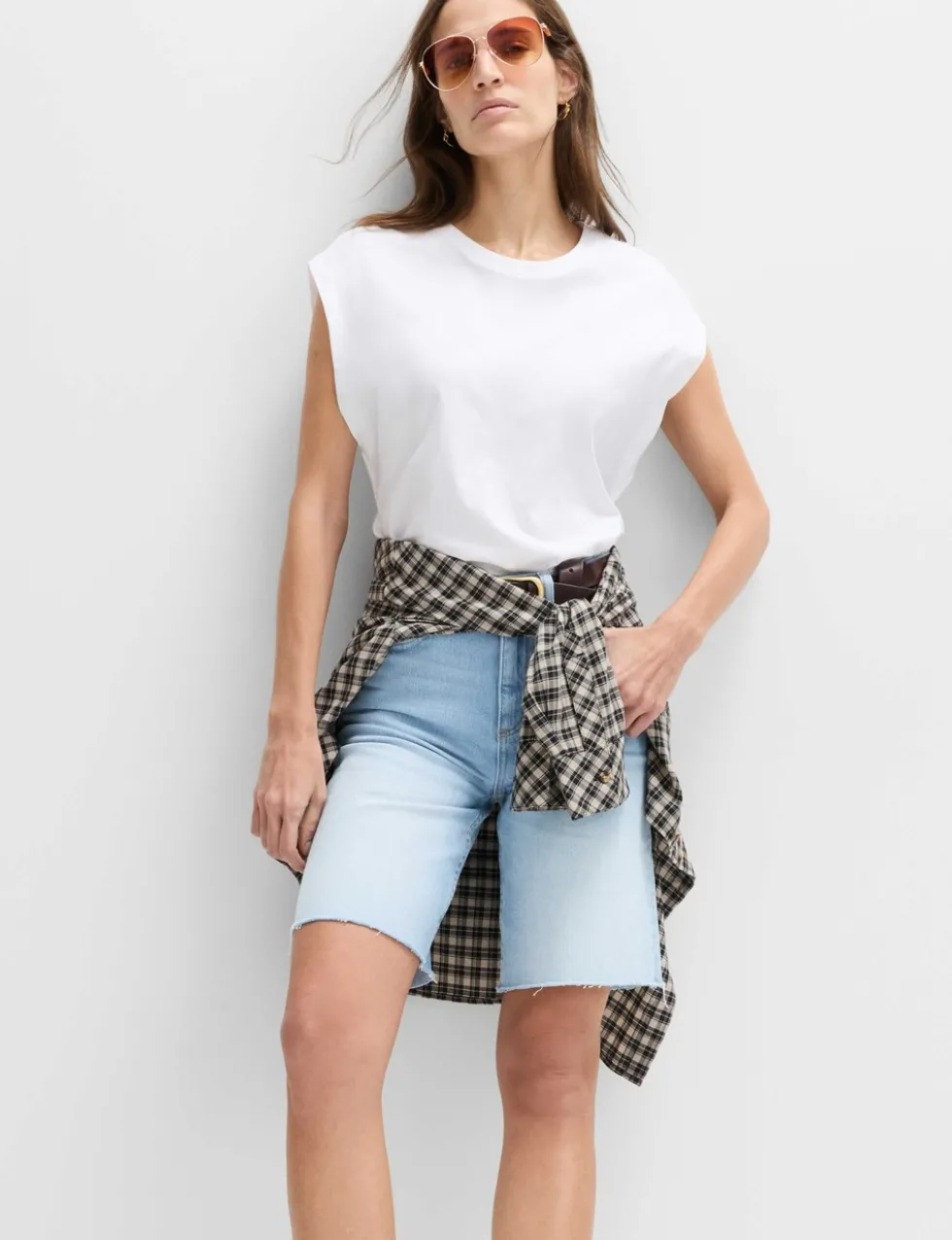 Pure Cotton High Waisted Bermuda Short