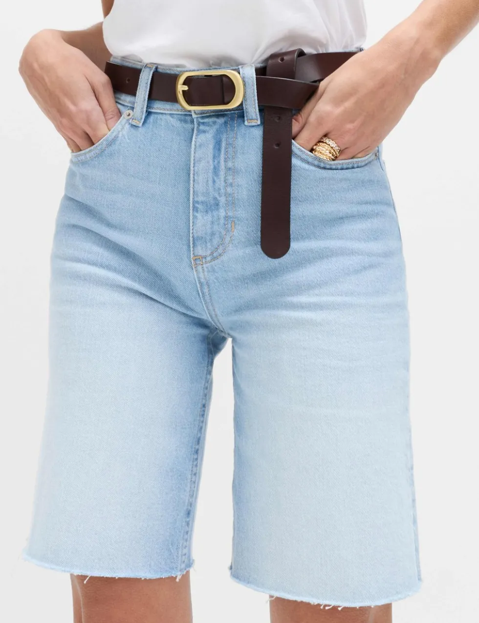 Pure Cotton High Waisted Bermuda Short