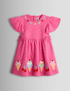 Pure Cotton Ice Cream Applique Dress (6 Mths-7 Yrs)