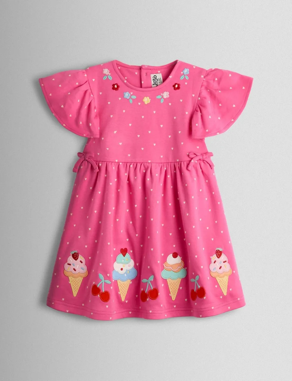 Pure Cotton Ice Cream Applique Dress (6 Mths-7 Yrs)