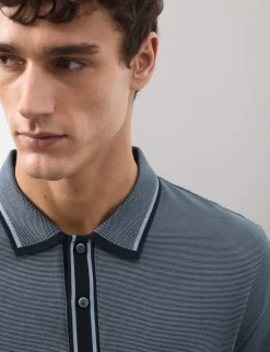 Pure Cotton Jacquard Polo Shirt
