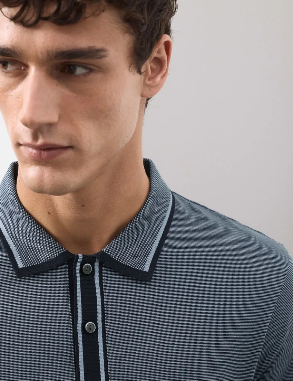 Pure Cotton Jacquard Polo Shirt
