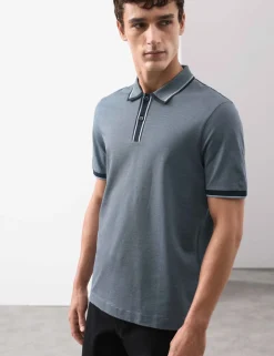 Pure Cotton Jacquard Polo Shirt