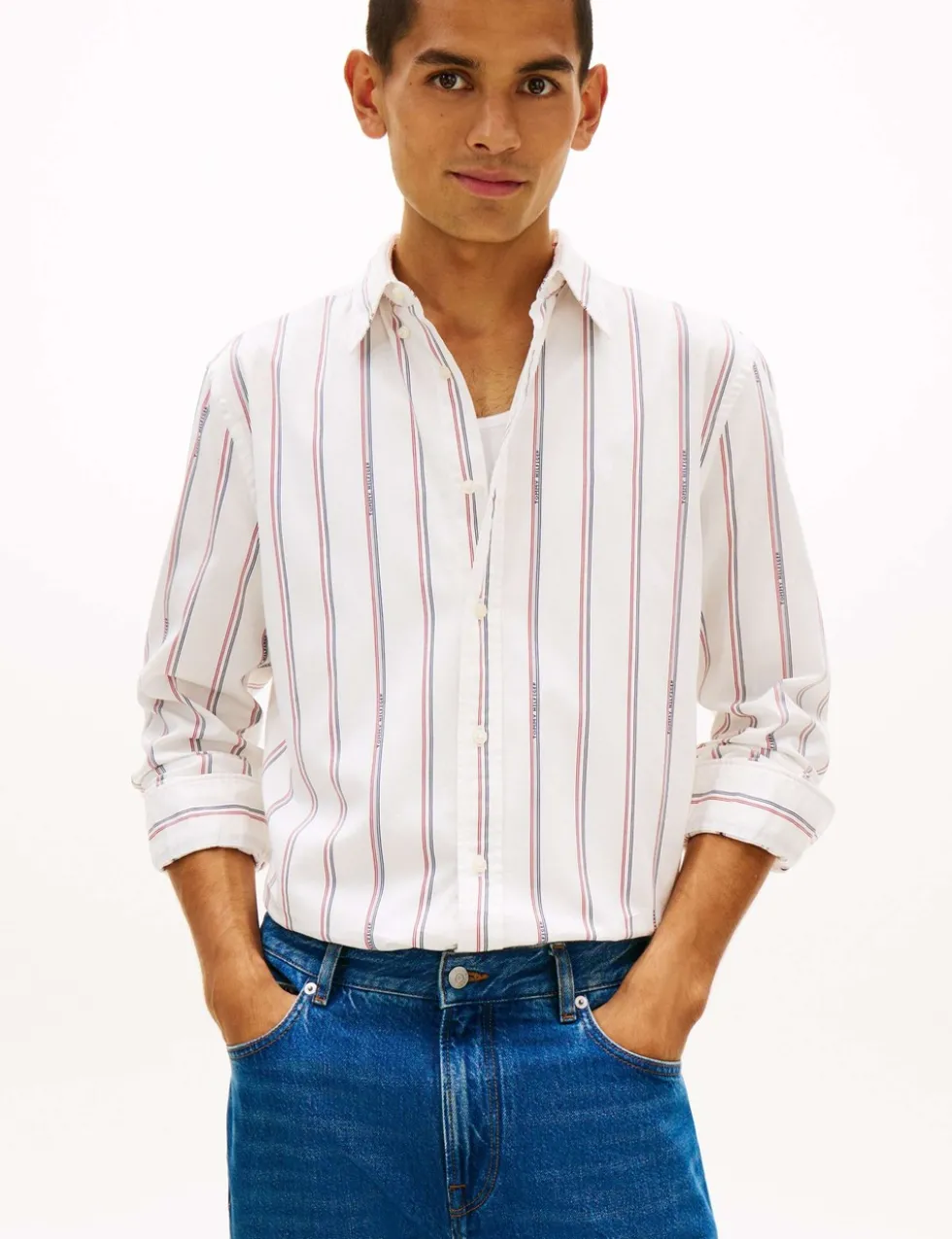 Pure Cotton Jacquard Striped Oxford Shirt
