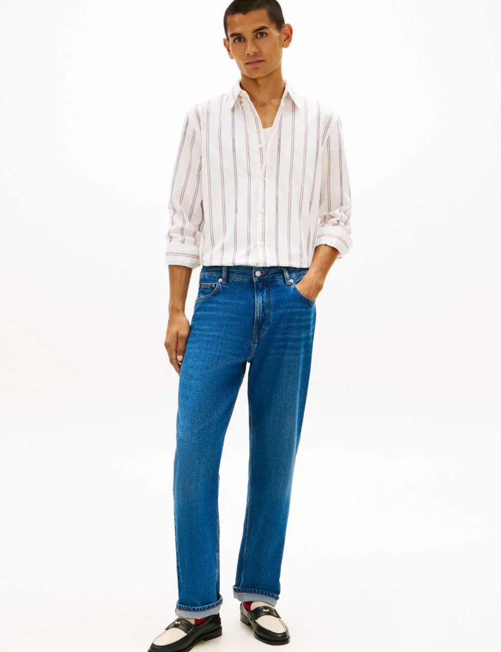 Pure Cotton Jacquard Striped Oxford Shirt