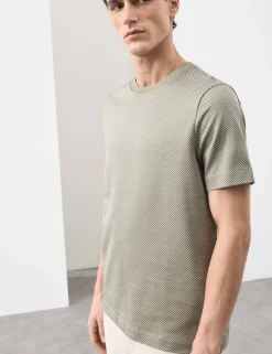 Pure Cotton Jacquard T-Shirt