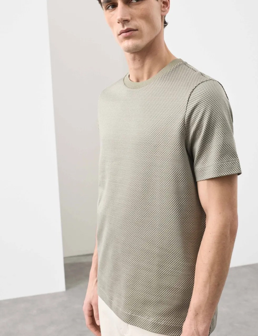 Pure Cotton Jacquard T-Shirt