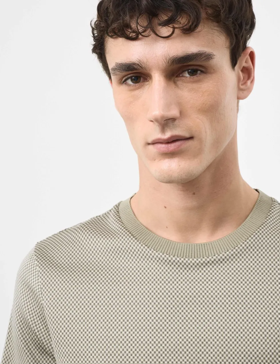 Pure Cotton Jacquard T-Shirt
