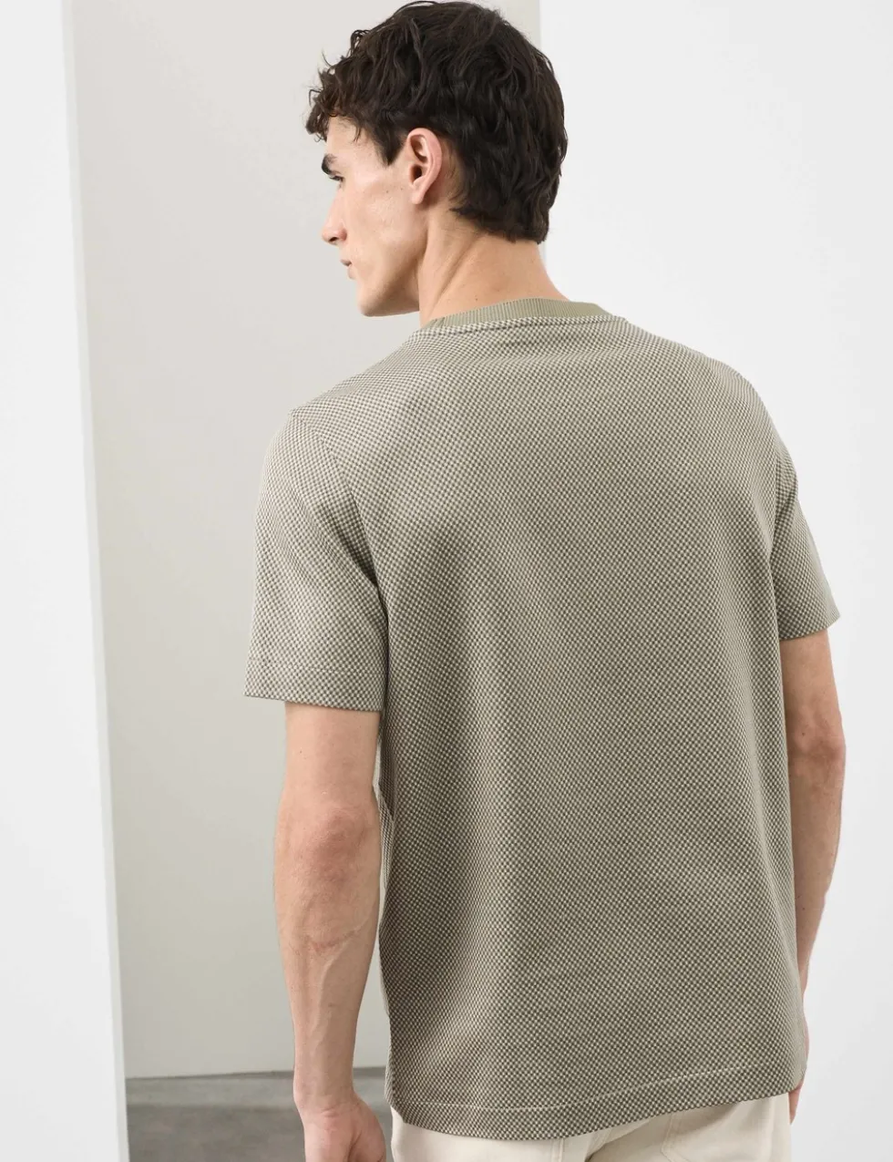 Pure Cotton Jacquard T-Shirt