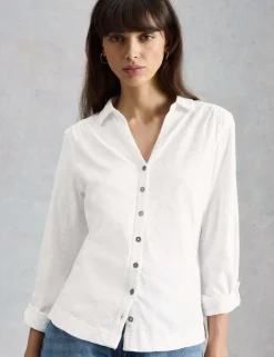 Pure Cotton Jersey Broderie Shirt