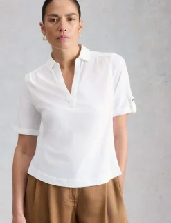 Pure Cotton Jersey Collared Shirt