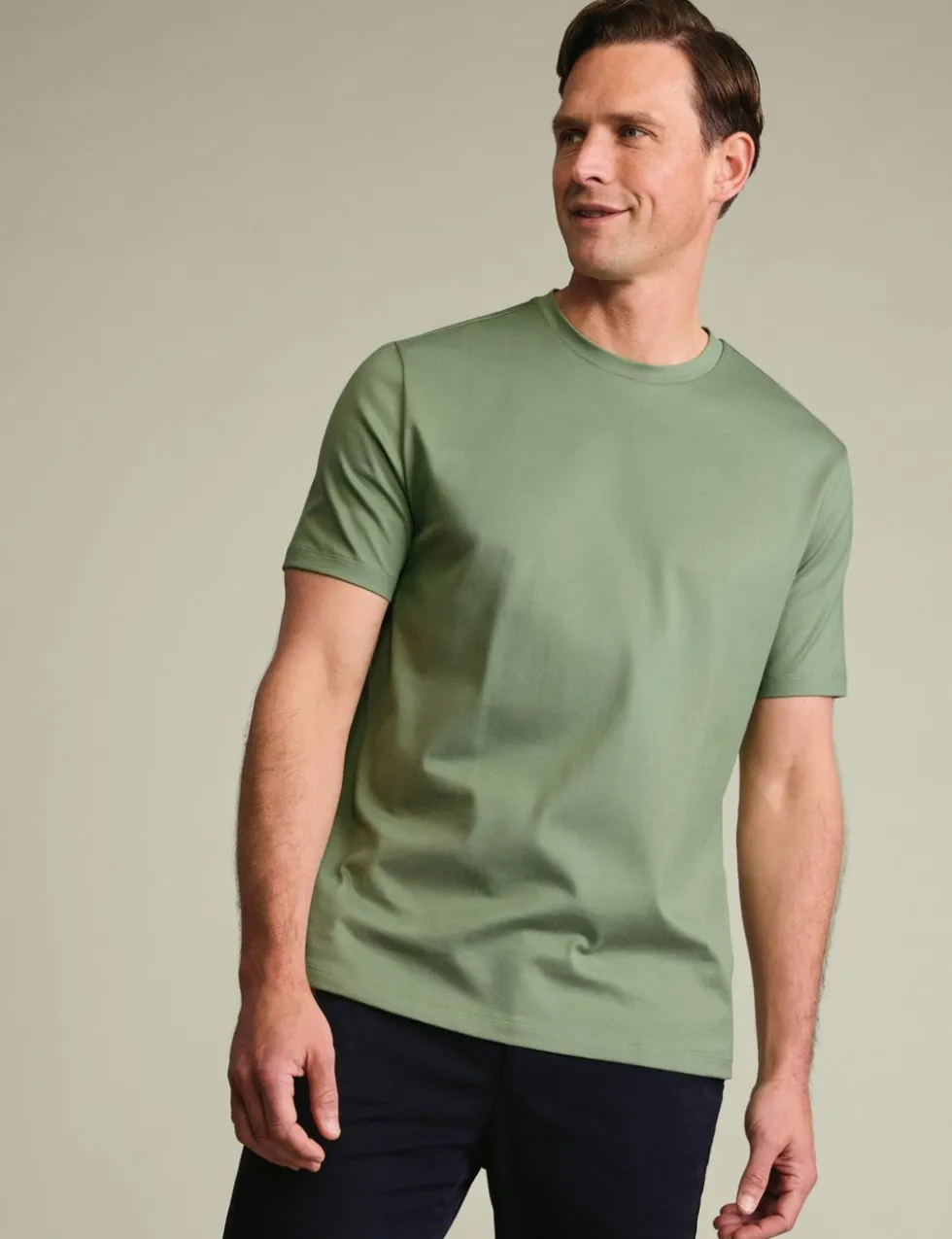 Pure Cotton Jersey Crew Neck T-Shirt