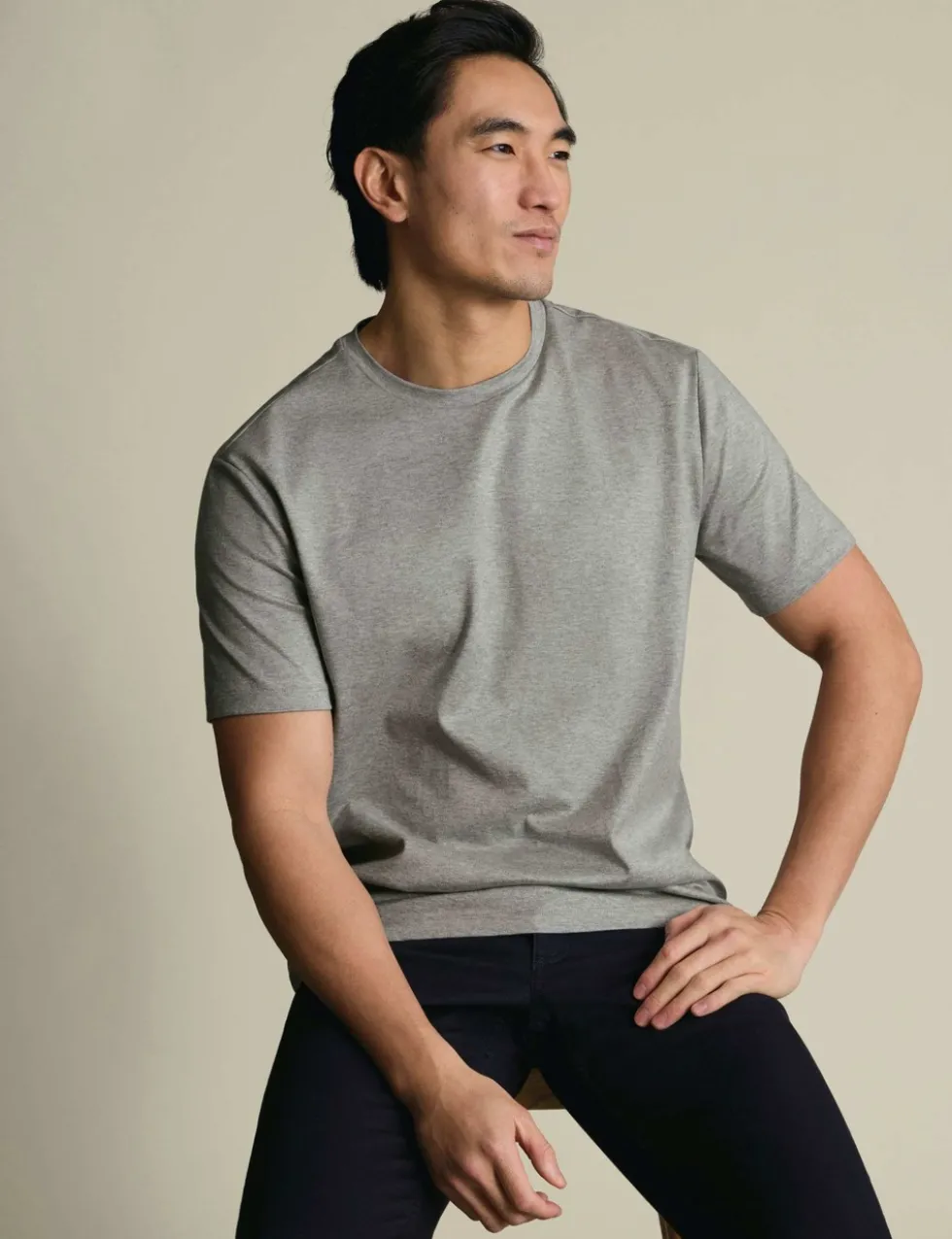 Pure Cotton Jersey Crew Neck T-Shirt