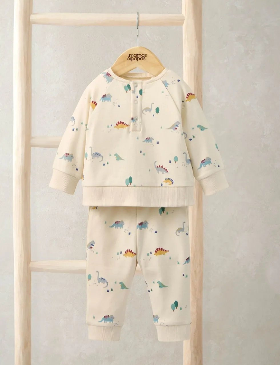 Pure Cotton Jersey Dinosaur Print Pyjamas (3 Mths-3 Yrs)