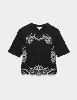Pure Cotton Jersey Embroidered T-Shirt