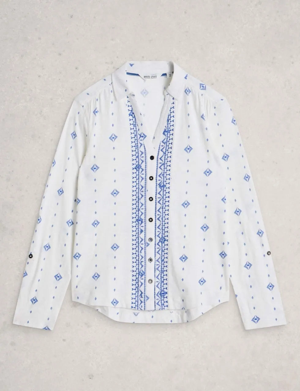 Pure Cotton Jersey Embroidered Shirt