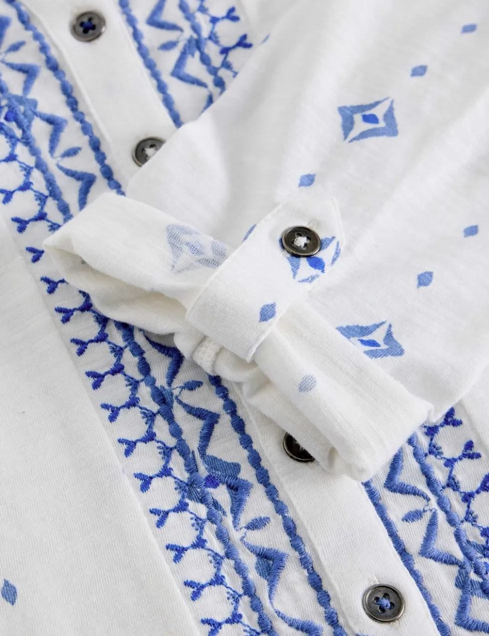 Pure Cotton Jersey Embroidered Shirt