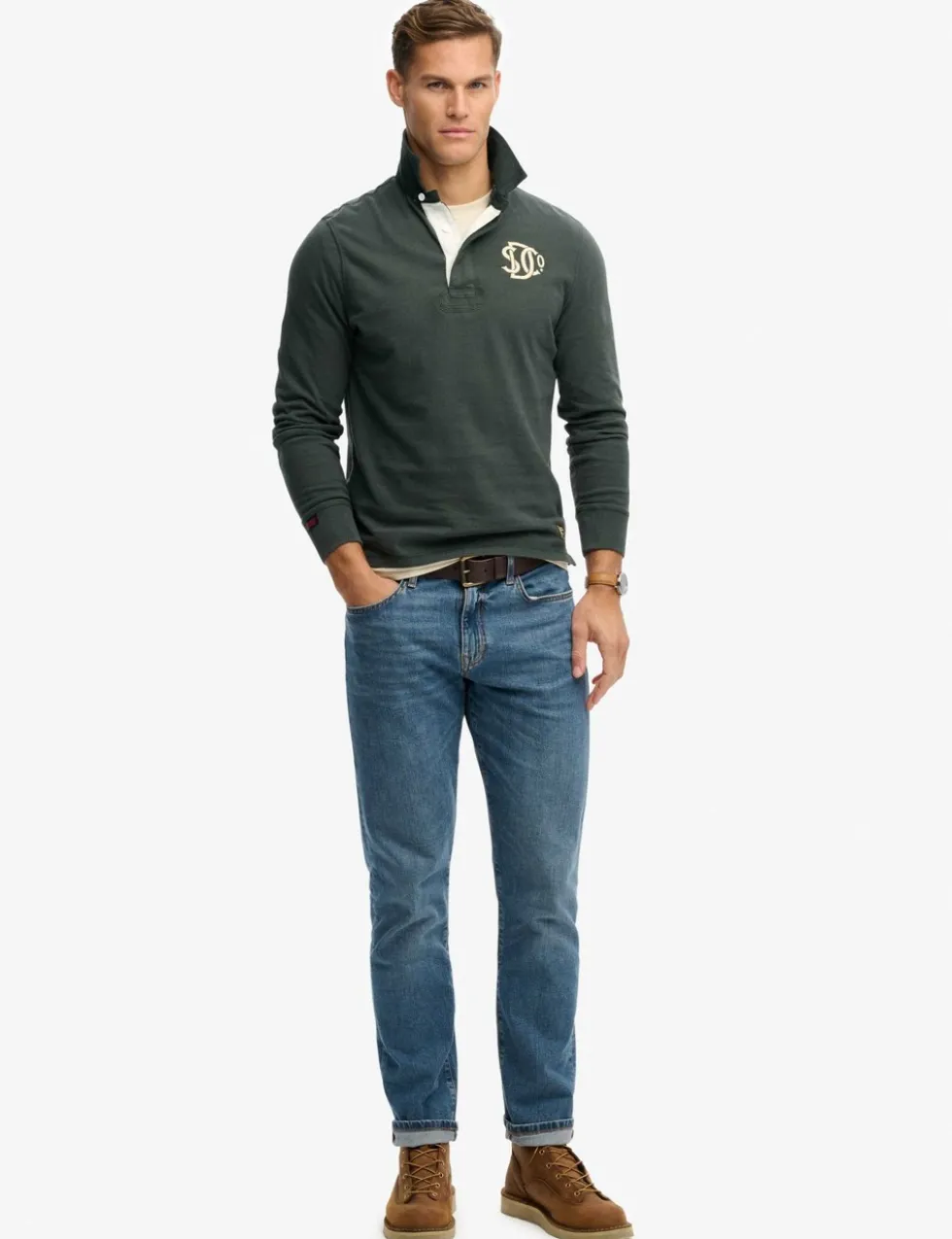 Pure Cotton Jersey Embroidered Rugby Shirt