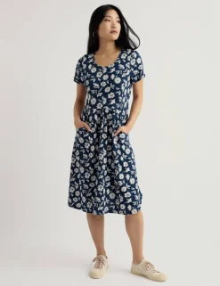 Pure Cotton Jersey Floral T-Shirt Dress