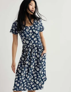 Pure Cotton Jersey Floral T-Shirt Dress