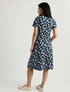 Pure Cotton Jersey Floral T-Shirt Dress